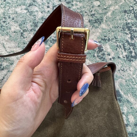 GH BASS SUEDE CROSS BODY BAG PREOWNED - Picture 5 of 9